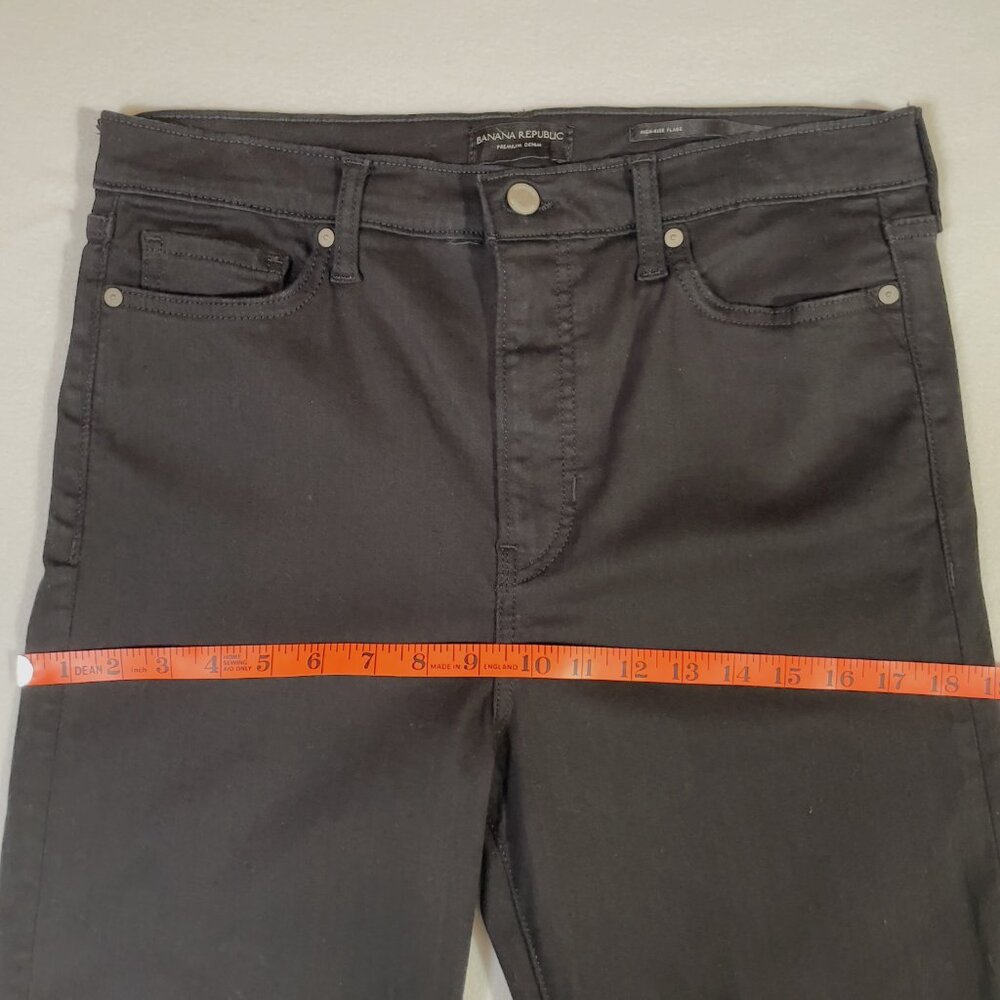 Banana Republic High Rise Flare Jean Deep Black Size 31 Long 34.5" Inseam - Picture 11 of 16